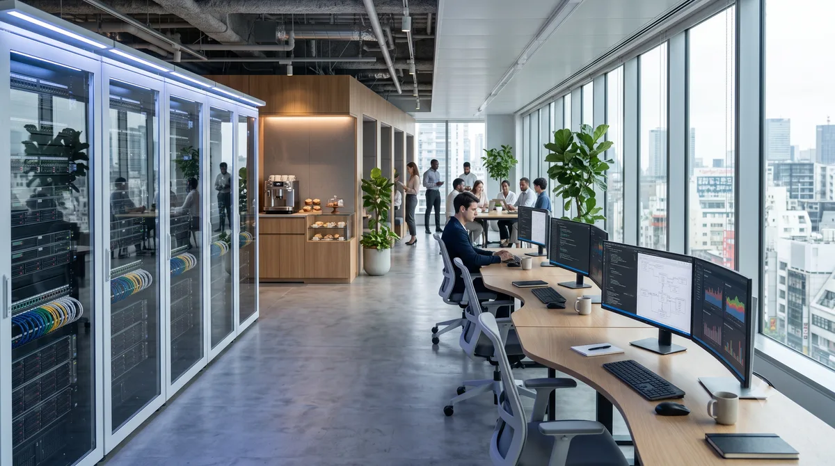 株式会社NextGridの開放的なオフィス全景